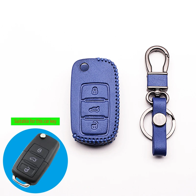Изысканный кожаный чехол для ключей ручной работы Volkswagen Skoda Octavia A5 Fabia Rapid Superb Citigo