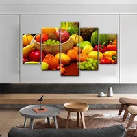 5 panels kitchen theme decorative canvas art prints a variety of fruits realist modular pictures wall paintings for kitchen room