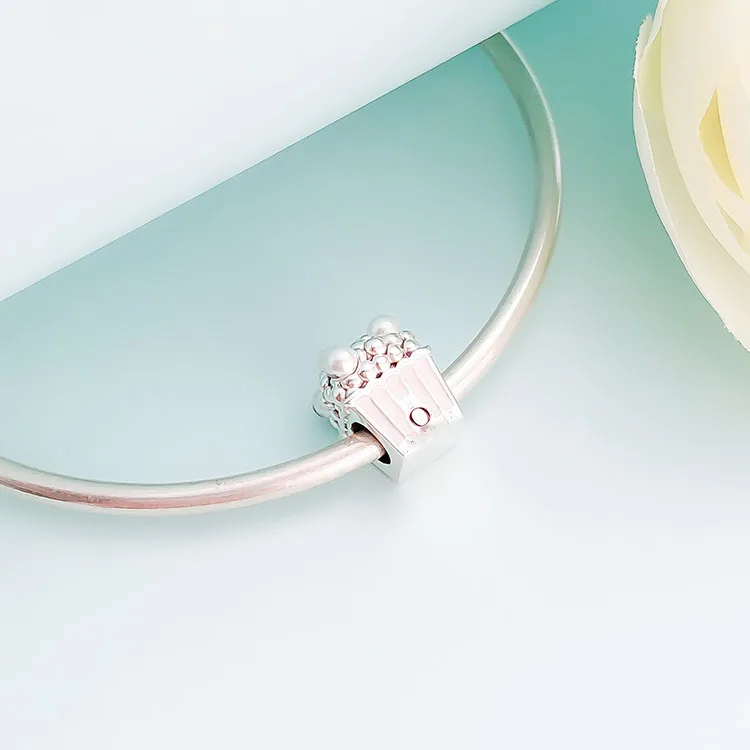Fit Pandora талисманы браслет стерлингового серебра 925 вкусные попкорн Талисман из бусин ручной работы ювелирные изделия оптом
