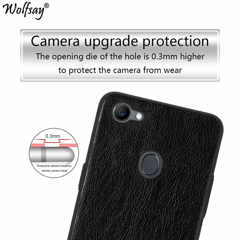 OPPO F7 2018 чехол F 7 ПУ кожа PC жесткий Мобильных Охватывает Wolfsay Coque телефон Сумки