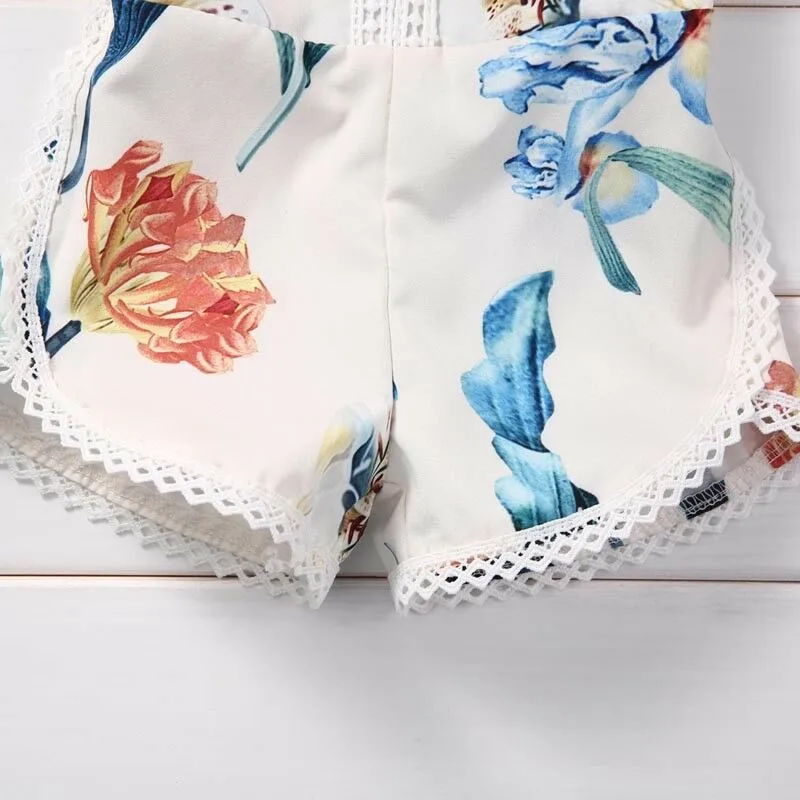 Летняя Милая Одежда для новорожденных и маленьких девочек Цветочный комбинезон