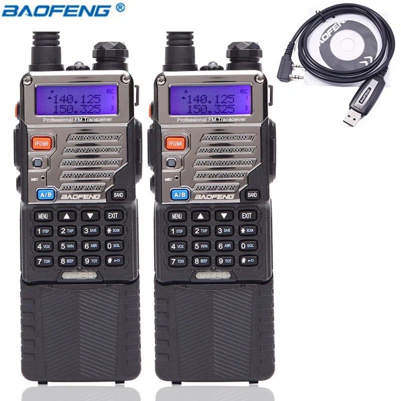 

2 шт. Baofeng UV-5RE Walkie Talkie 8 Вт Высокая мощность мощный 3800 мАч Uhf Vhf 8 Вт дальность Пешие прогулки UV5RE CB портативное радио + USB