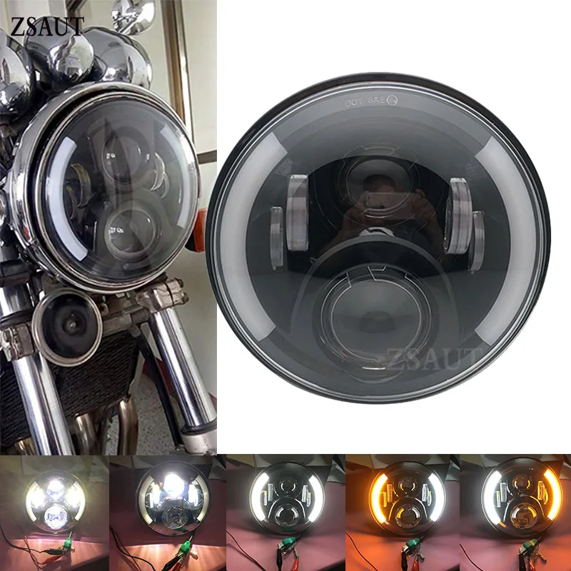 Точечный утвержденный 7 &quotсветодиодный фонарь для мотоцикла дюймовый