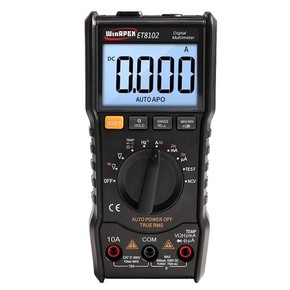 Цифровой мультиметр мини-мультитестер с полной защитой 6000 отсчетов True RMS тестер