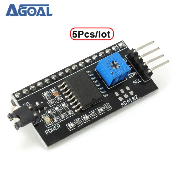 

5Pcs/lot LCD1602 Adapter I2C/IIC/TWI Serial Interface Module Board For DIY Free Shipping