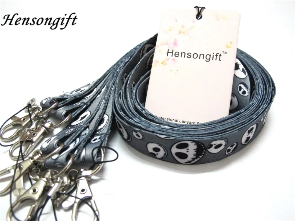 Hensongift кошмар, череп Ключ Ремешок ID держатель значка телефон шейный ремень с брелоком для Рождества