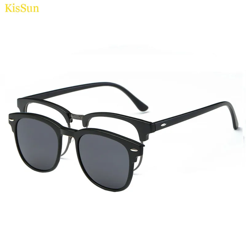 

Rectangle Style Magnetic Clip on Sunglasses Male Magnetic Clip on Men Sunglasses Transparent Glass Frame Eyeglasses