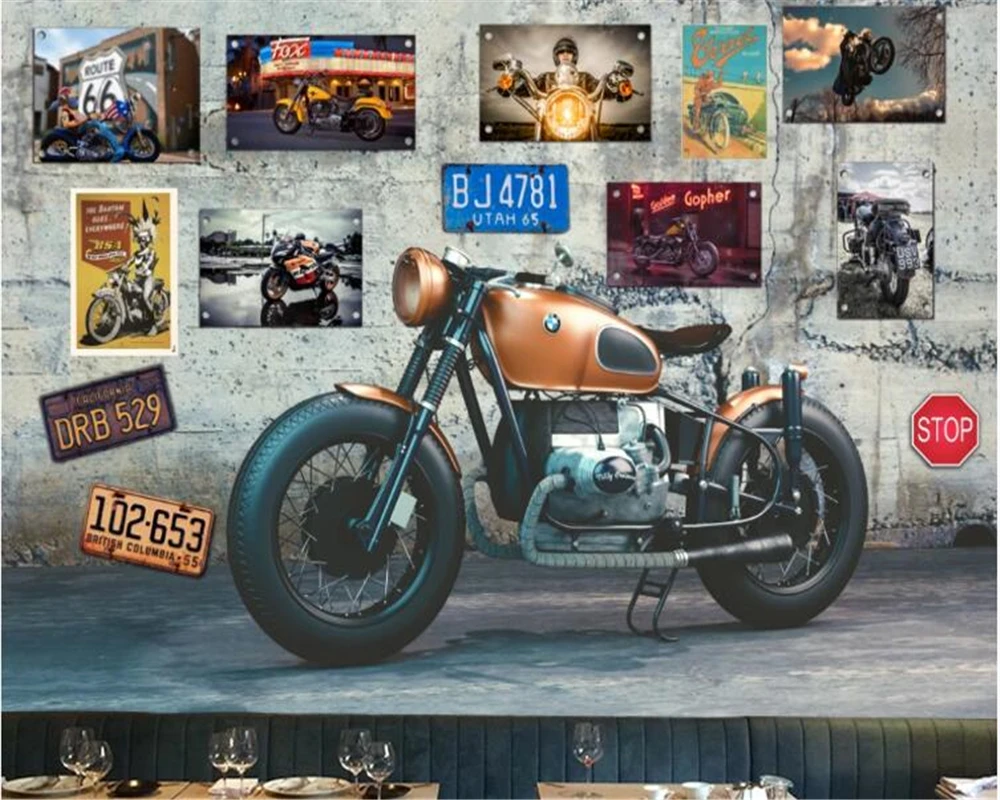 Beibehang behang Moto Bar K TV водонепроницаемый фон для телевизора кирпичные обои 3D