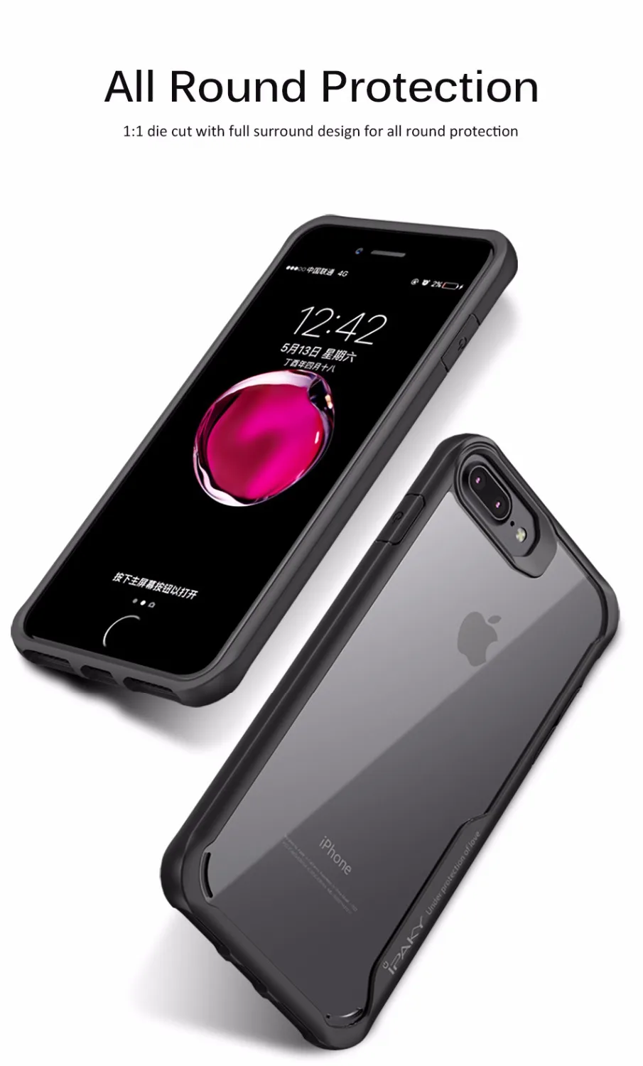 Чехол iPaky чехол для iPhone 8 Plus мягкий силиконовый Жесткий из ТПУ ударопрочный