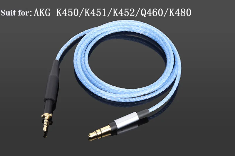 OKCSC EXK450 для K450 Сменные аудио кабели 3,5 мм Мужские наушники K451 K452 Q460 K480 посеребренные с кнопкой управления микрофоном