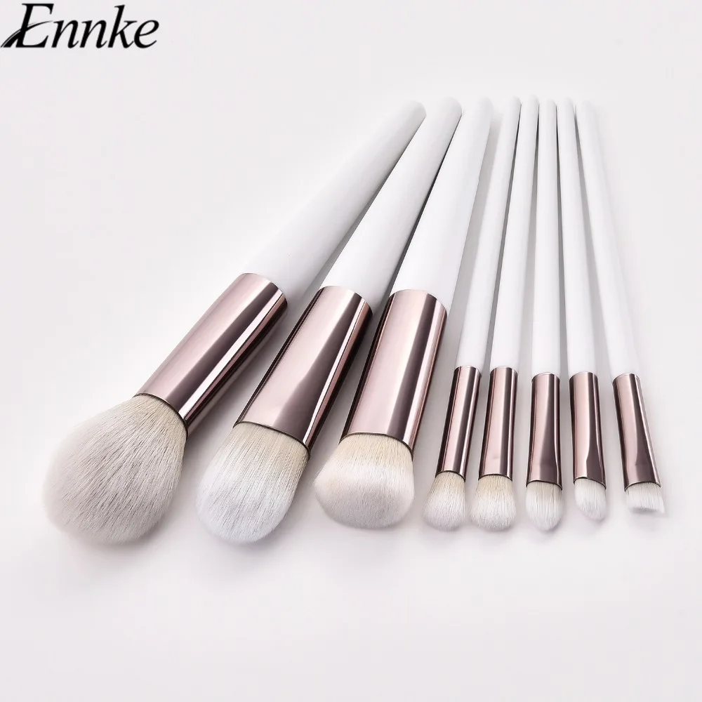 

ENNKE 8Pcs Cosmetic Makeup Brush Set Foundation Powder Concealer Lip Eyeshadow Eyeliner Blending Brushes Make Up Tool