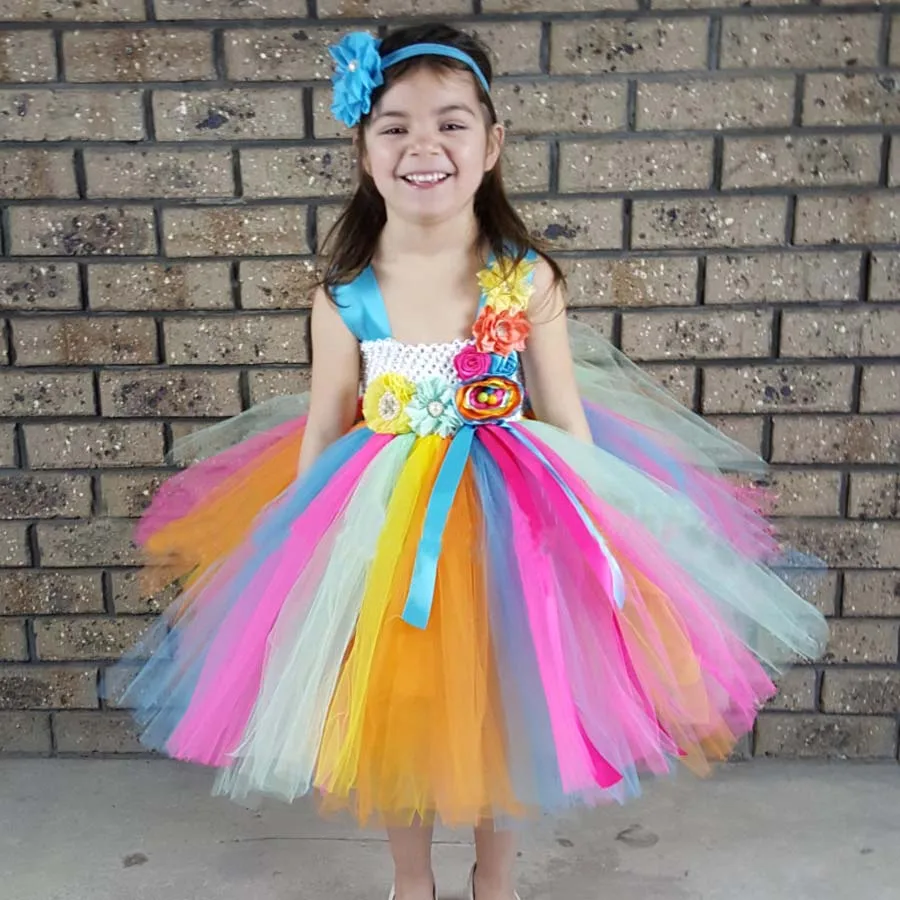 Candy Bright Color Girls Tutu Dress with Headband Spring Summer Short for Photography Prop Birthday Party TS097 | Детская одежда и