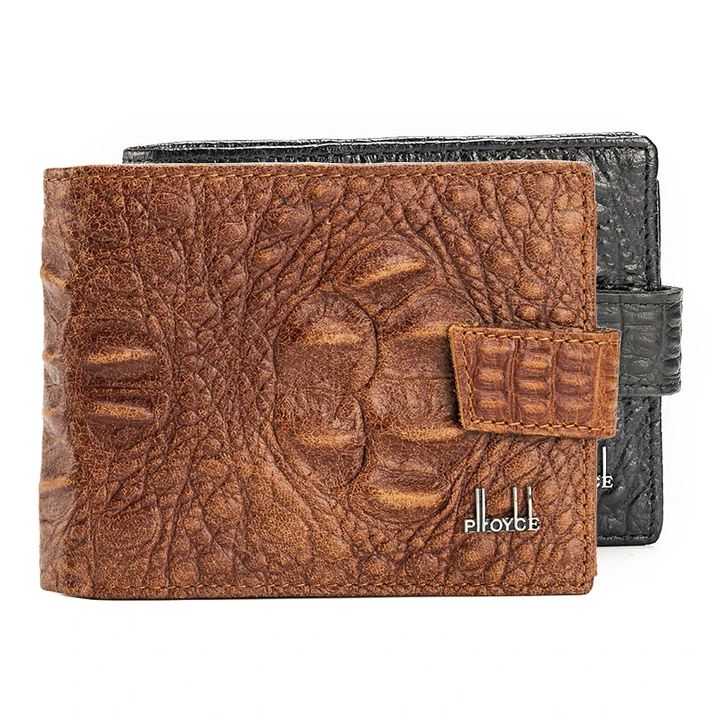 Модные мужские кошельки из натуральной кожи с текстурой аллигатора 3 складки