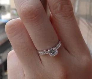0.4 Carat Lab Grown Test Positive Moissanite Diamond Real 14k 585 Gold Engagement Wedding Ring Set Guarantee Free Tester! | Украшения и