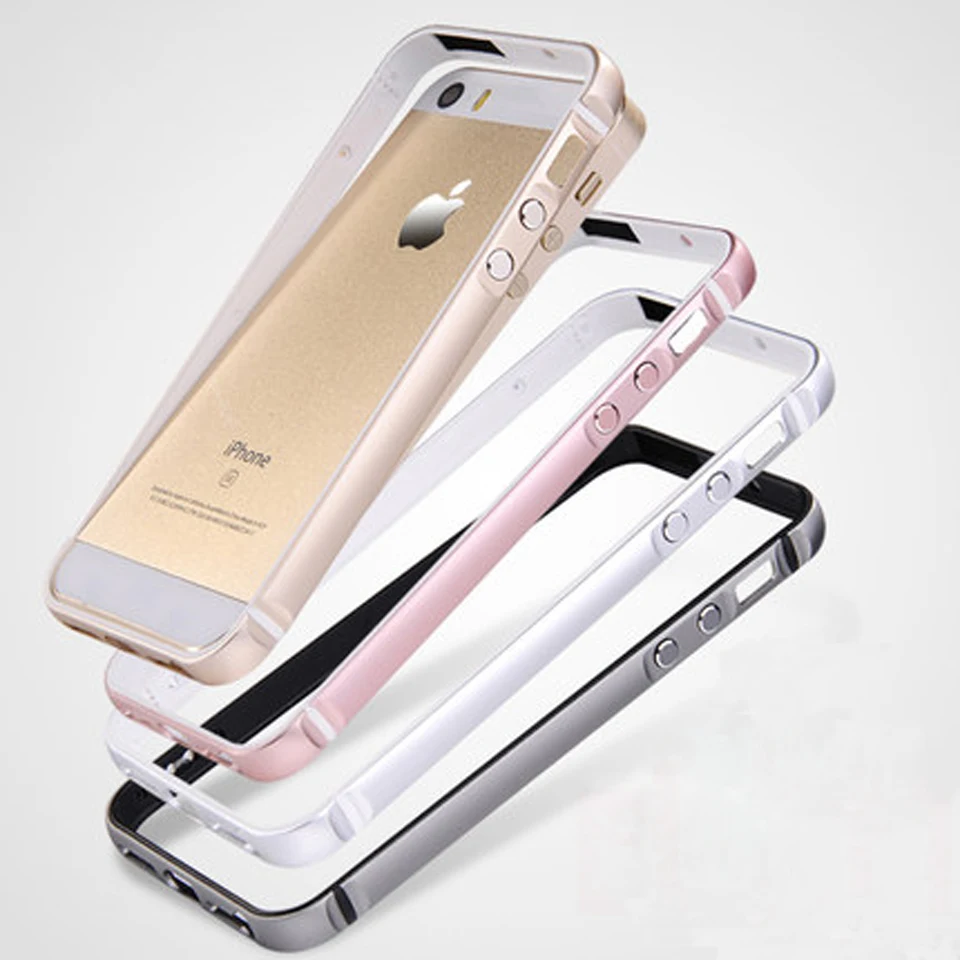 I5 SE 5s роскошный алюминиевый + резиновый мягкий бампер для iphone 5 чехол с