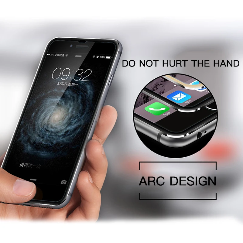 3D закаленное стекло из алюминиевого сплава для iPhone 6 6S 7 8 Plus полноэкранная