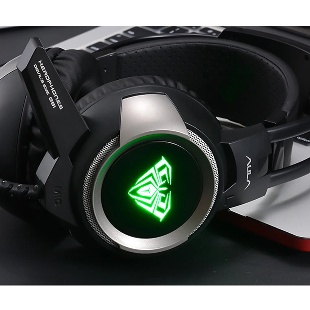 Virwir PC Gamer 7,1 объемный звук стерео USB Игровые наушники с микрофоном шлем гарнитура геймер для компьютера ноутбука