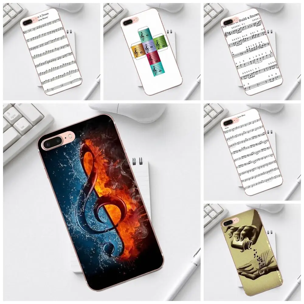 Qdowpz скрипка музыкальная нотка для iPhone 4 4S 5 5C SE 6 6S 7 8 Plus X XS Max XR Galaxy A3 A5 J1 J3 J5 J7 2017