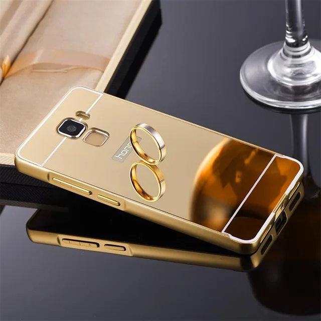 Gold Для huawei Honor 7/Honor 7 Премиум-чехол, роскошный Ультратонкий металлический алюминиевый каркас+ акриловая жесткая задняя крышка для Honor 7, аксессуары для телефона - Цвет: Gold