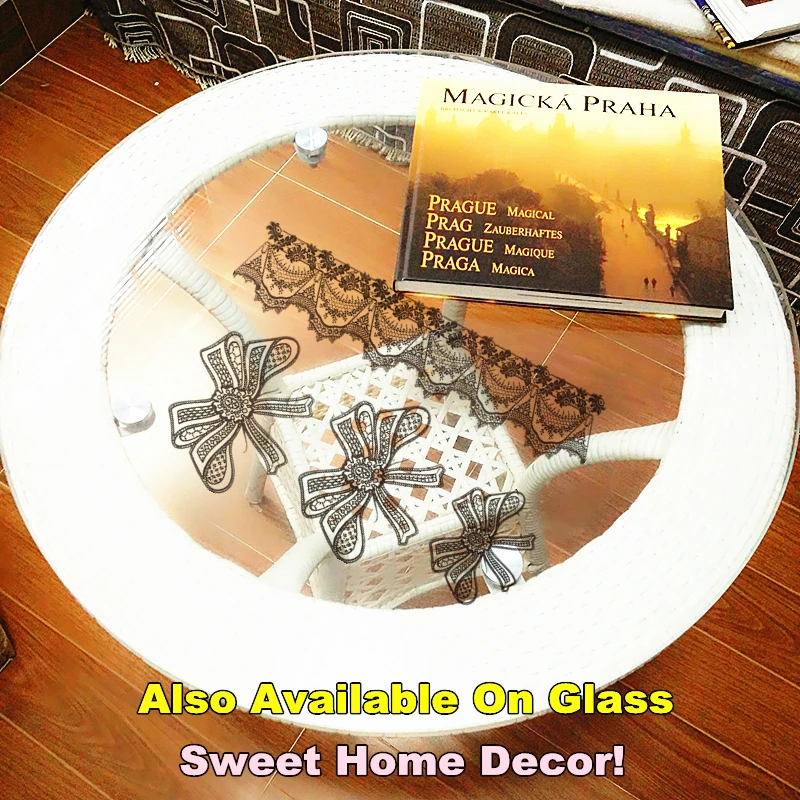 Черный кружевной бант SHNAPIGN временная татуировка боди арт флеш стикер для