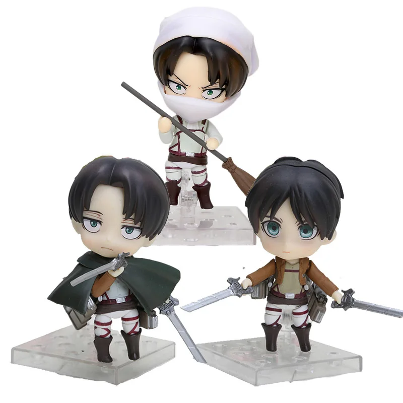 10 см Nendoroid атака на Титанов Shingeki no Kyojin Скаутинг Легион Леви риваиль ПВХ фигурка Модель Коллекция игрушек 390 375