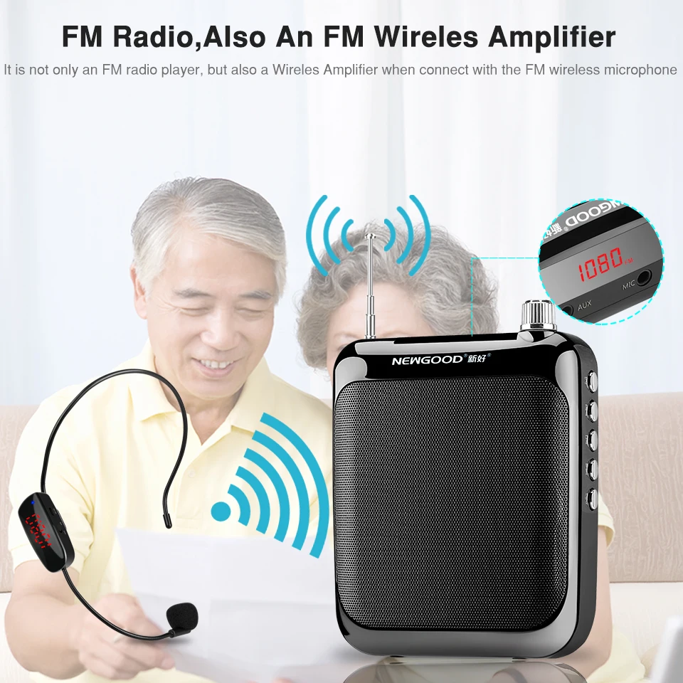Bluetooth беспроводной портативный голосовой усилитель громкоговоритель мини колонки с профессиональным УВЧ беспроводным микрофоном для учителя