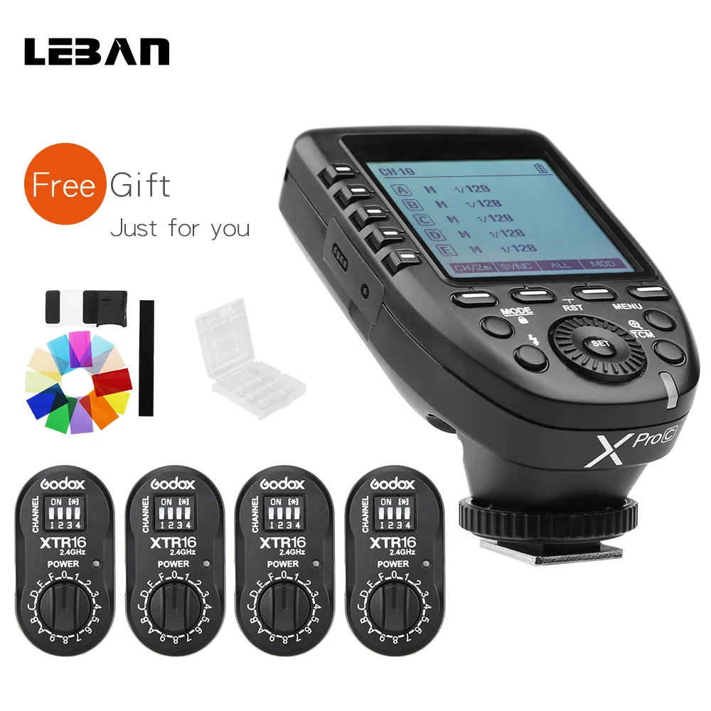 Godox XPro C E TTL HSS 2 4G беспроводной X системный триггер с 4 шт. XTR 16 приемник для Canon DSLR Flash