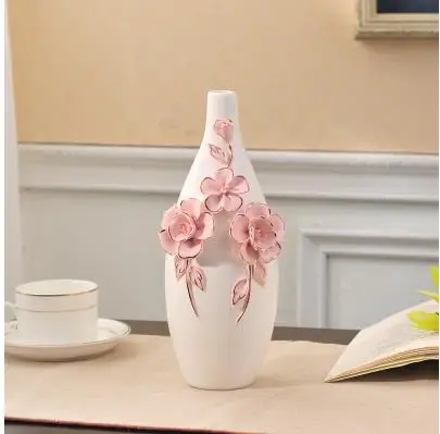 Креативная длинная горлышко керамическая ваза, красивое изделие фарфоровый подарок, домашнее украшение для офисного стола - Цвет: F