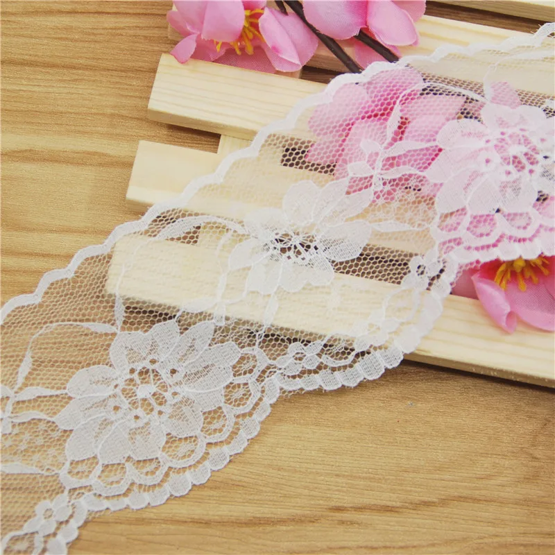 60mm Polyester Lace Trim White Fabric Sewing Accessories Cloth Wedding Dress Decoration Ribbon Craft Supplies 200yards L730-1 | Дом и сад