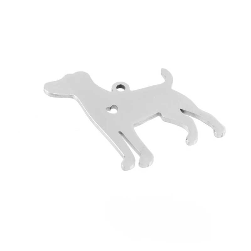 Simsimi Stainless steel love beagle dog pendant small charms name heart tags blank pet both sides mirror polished 10pcs | Украшения и