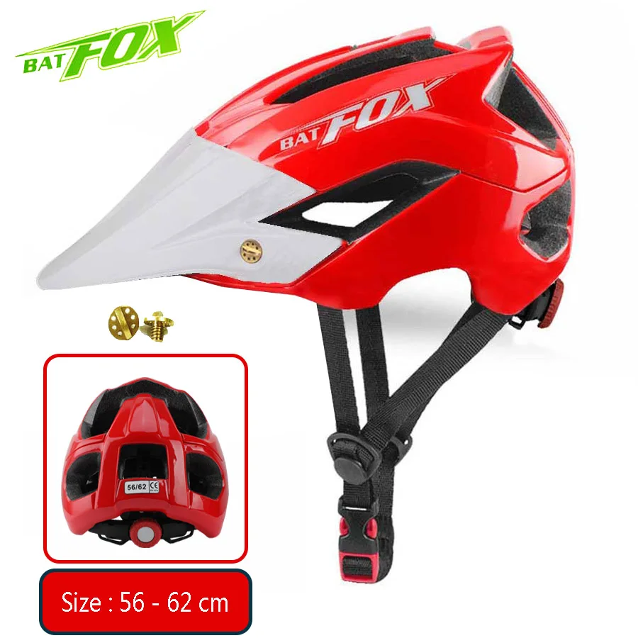 BATFOX велосипедный шлем MTB дорожный велосипед велосипедный шлем красный черный для мужчин и женщин велосипедные шлемы Casco Ciclismo дорожный горный защитный шлем - Цвет: Red White