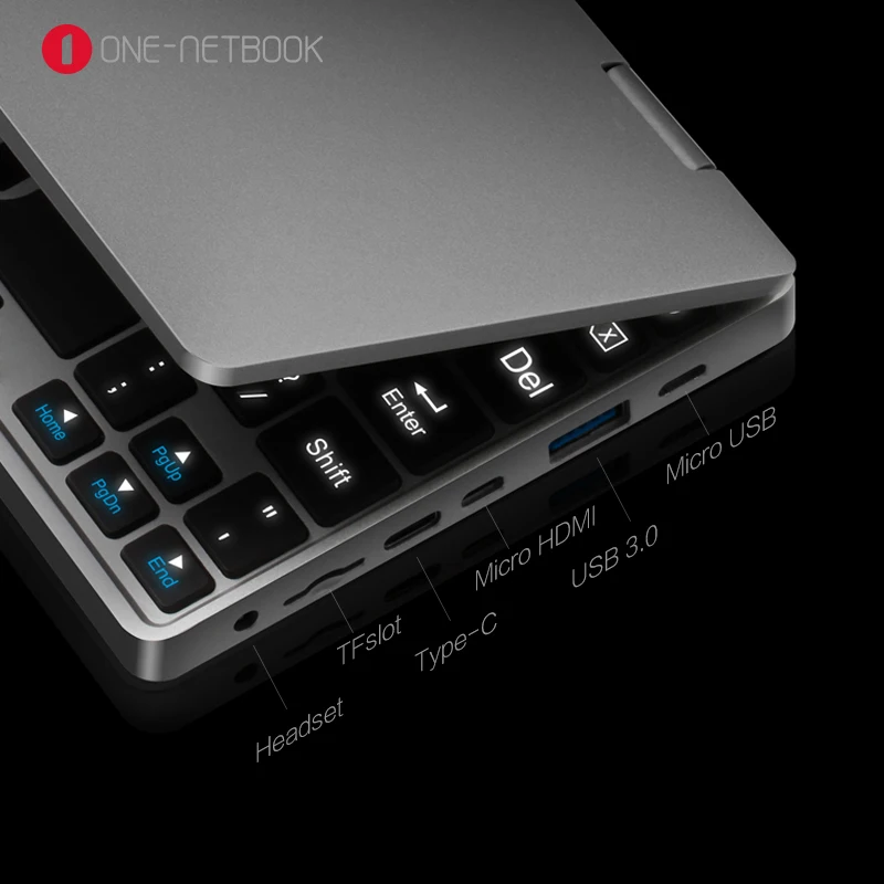 Onemix 7 дюймов Мини ноутбук алюминий в виде ракушки 8 г/128 г процессор Z8350 4 ядра Win 10