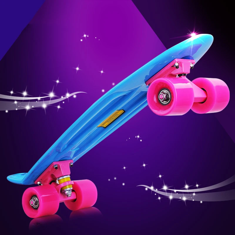 

2019 New Multicolor peny board skateboards Complete Retro elektroscooter Mini Longboard Skate Fish Skateboard white black board