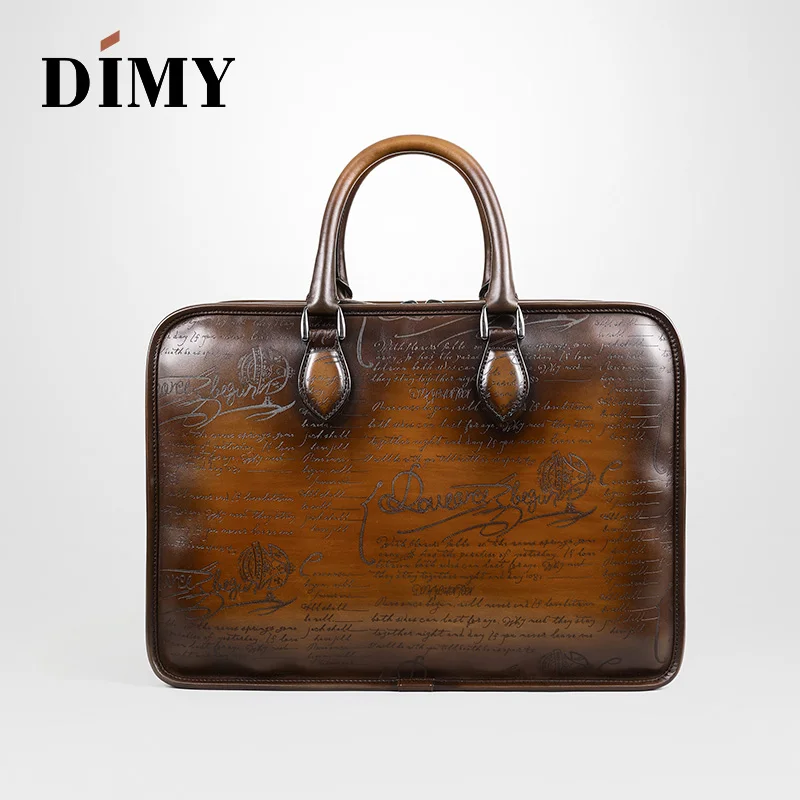 Сумка-мессенджер DIMY D9161 мужская из телячьей кожи портфель в деловом стиле саквояж