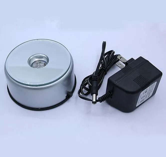 3D лазер 4LED вращающийся электрический свет подставка Подставка для хрустального