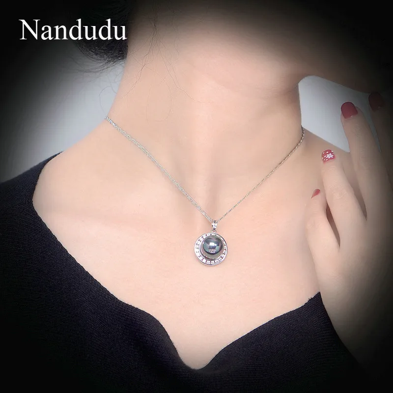 Nandudu распродажа черный жемчуг с кристалл кулон Цепочки и ожерелья для Для женщин