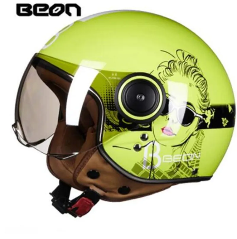 BEON мотоциклетный шлем Chopper 3/4 с открытым лицом винтажный Moto Casque Casco Capacete для мужчин