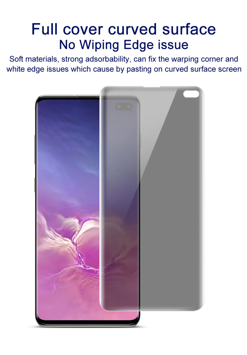 Защита конфиденциальности с антибликовым покрытием для samsung Galaxy S10 S10 Plus Note 10 Plus pro защита экрана Imak анти шпионская изогнутая Гидрогелевая пленка