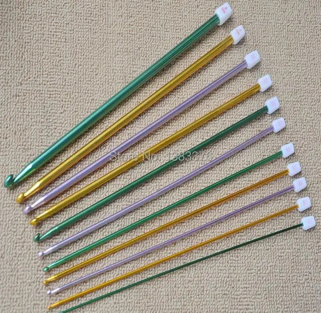 Вязальные инструменты 27 см набор из 11 цветных алюминиевых вязальных