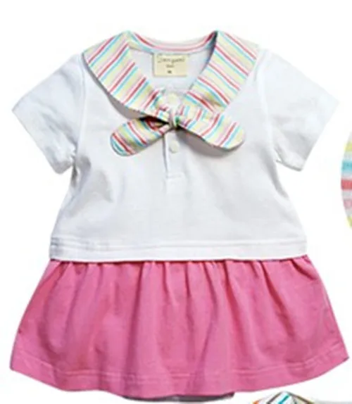 Exclusive navy style baby girls romper Cotta skirt for summer Striped collar Lovely love On sale|girls tight mini skirts|girls tutu skirtskirt blouse