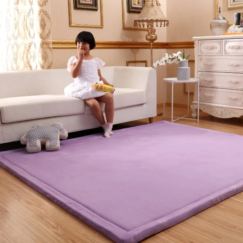 Детские Нескользящие напольные коврики Tatami коралловый бархат утолщенные