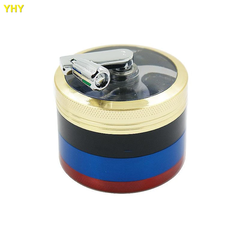 Табачная дробилка смешанных цветов 63*60мм 4 слоя Ручная цельнометаллическая дробилка для трав для курения.