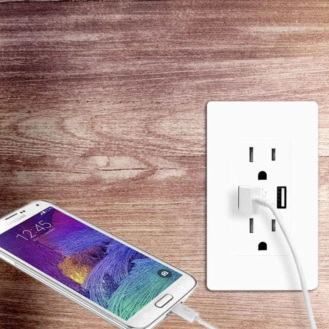 Быстрое зарядное устройство USB розетка дуплексная двойная настенная с 15A 110 V/120 V
