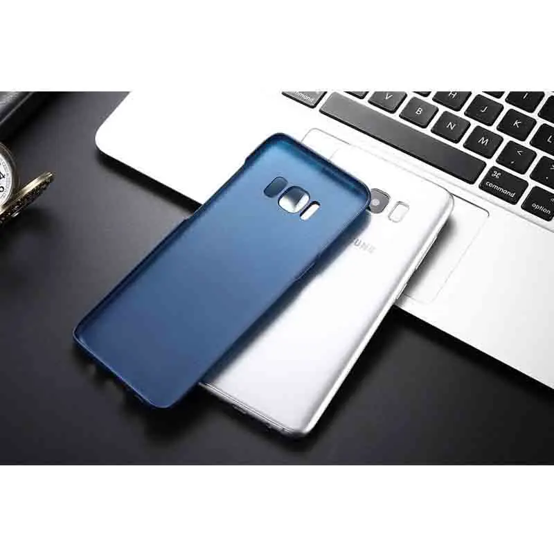 Сплошной цвет матовый чехол для мобильного телефона samsung S8 S8Plus Жесткий