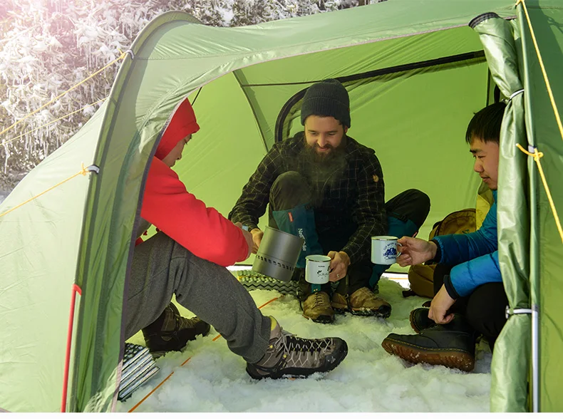 Naturehike Открытый 4 сезон 3 Человек Палатка Сверхлегкий большой туннель палатки