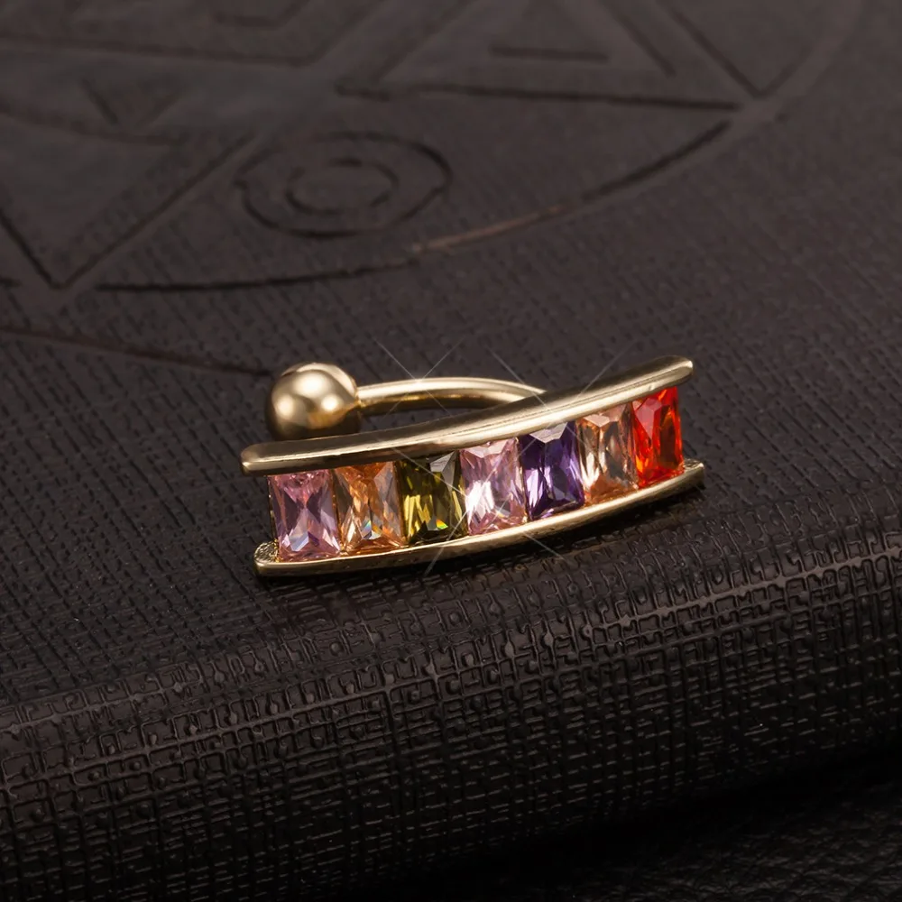 2018 Новая мода Женская AAA циркон пупок пирсинг украшения для тела колокол кнопка