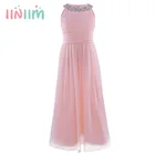 Элегантное летнее платье iiniim, шифоновое платье с цветочным узором для девочек, платья принцессы, детское праздвечерние чное платье на свадьбу, день рождения, костюм Vestidos