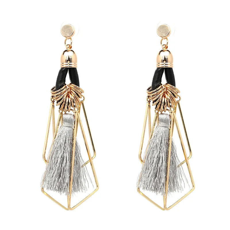 2018 объемные кисти из волокна длинные висячие серьги для женщин богемные