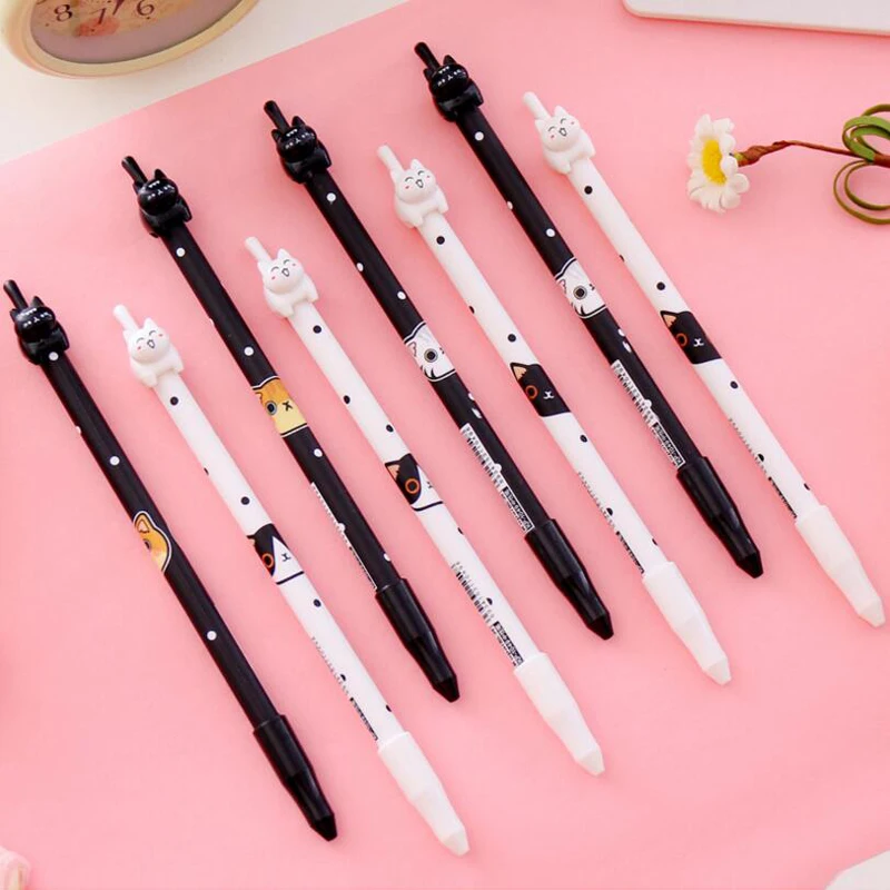 20 шт. гелевая ручка в форме кошки креативная мультяшная авторучка для подписи