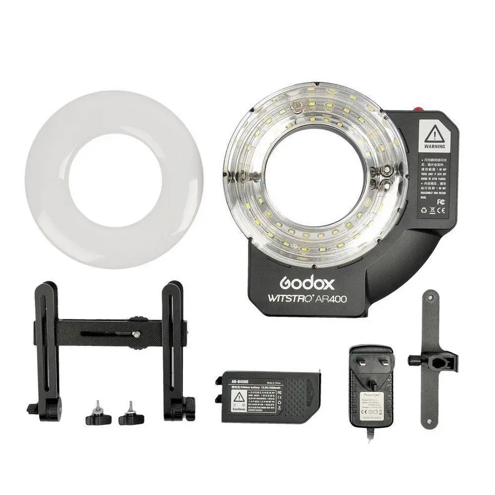 Godox AR400 400 Вт литий-ионная батарея с ЖК-панелью Мощный светодиодный макро-кольцевой вспышкой Speedlite видео-светильник комплект кольцевой вспышки для фотосъемки